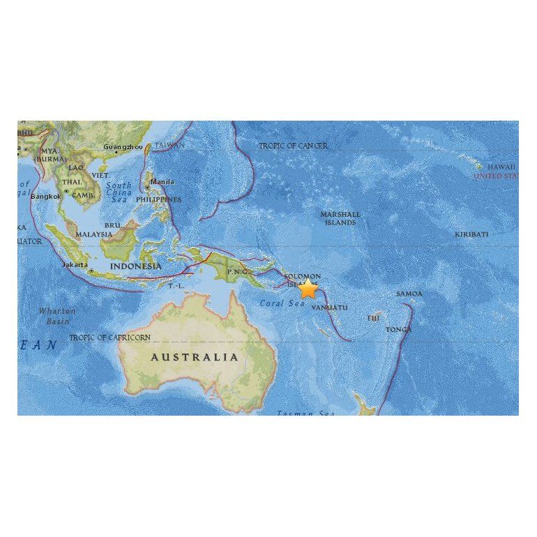 Terremoto de 7,7 hizo temblar las islas Salomón