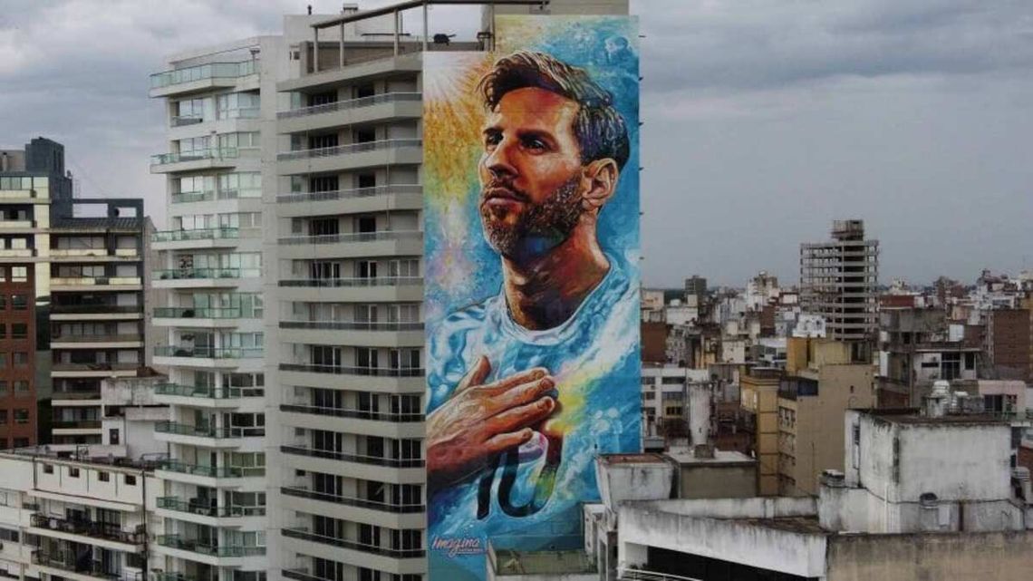 El mural dedicado a Messi en Rosario.