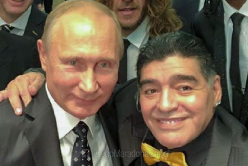 Maradona felicitó a Vladimir Putin a través de Instagram por su reelección