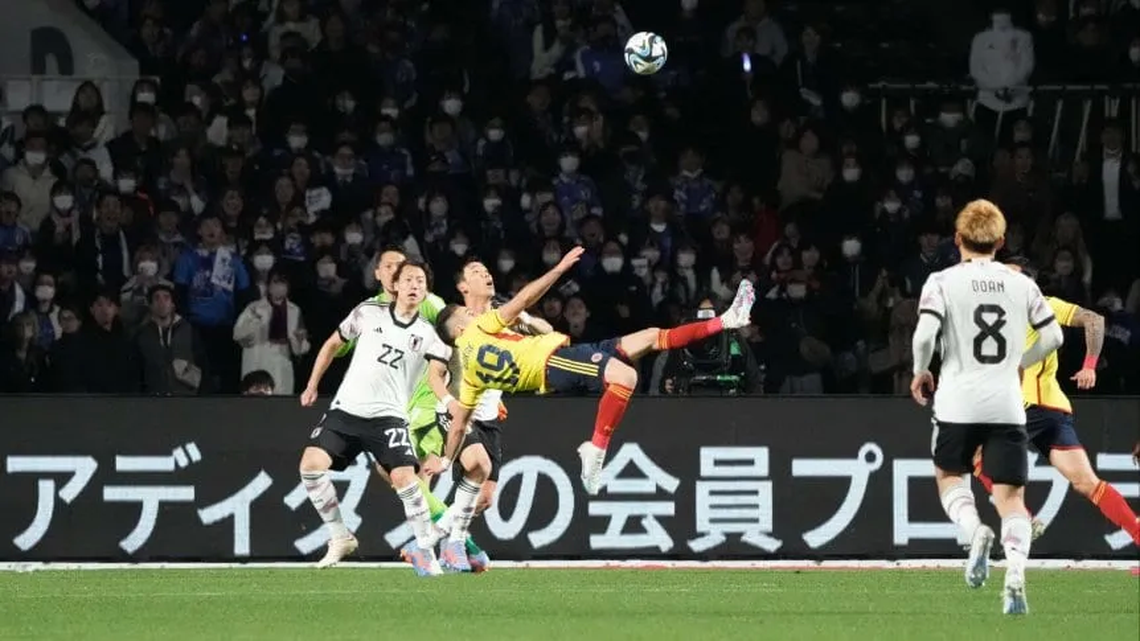 La chilena de Rafael Santos Borré con la que marcó el 2-1 de Colombia a Japón.