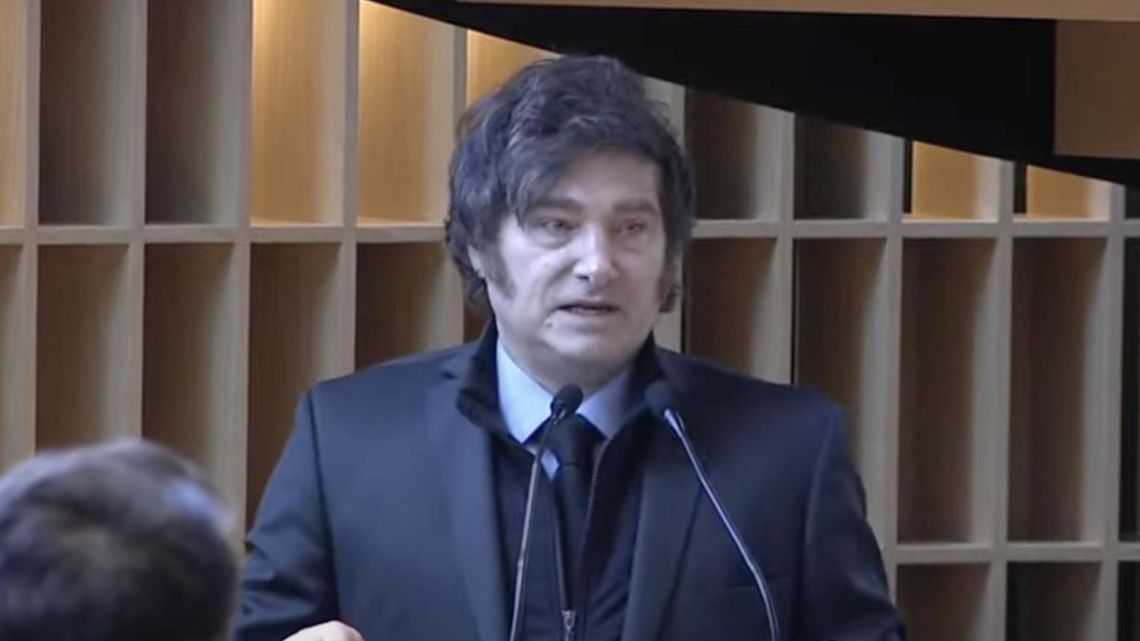 Javier Milei habló en la inauguraciòn del nuevo edificio de su ex empleador