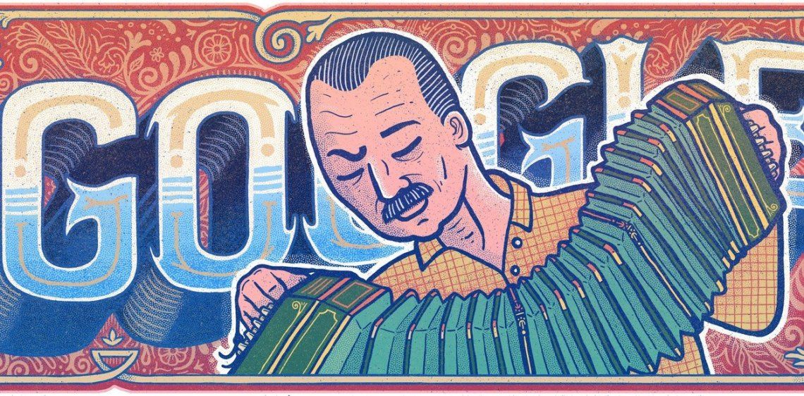 El doodle de Google en homenaje a Ástor Piazzolla